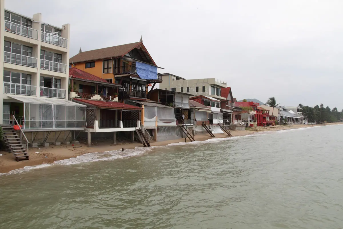 Fisherman’s Village in Bophut by day, a row of wooden shophouses